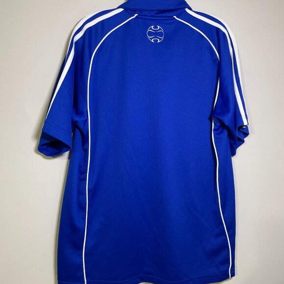 Men's Medium Adidas Blue & White Polo Style Shirt - Picture 5 of 5